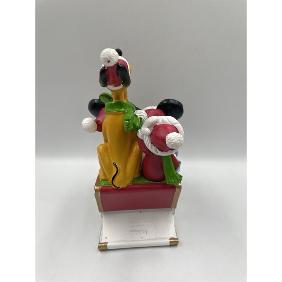 NEW Disney Mickey & Minnie Donald Pluto Christmas Sleigh Figure NEW - Picture 6 of 9